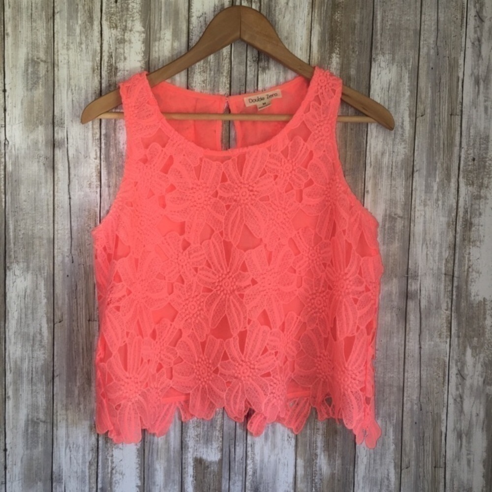 Double Zero Neon Pink Crop Top